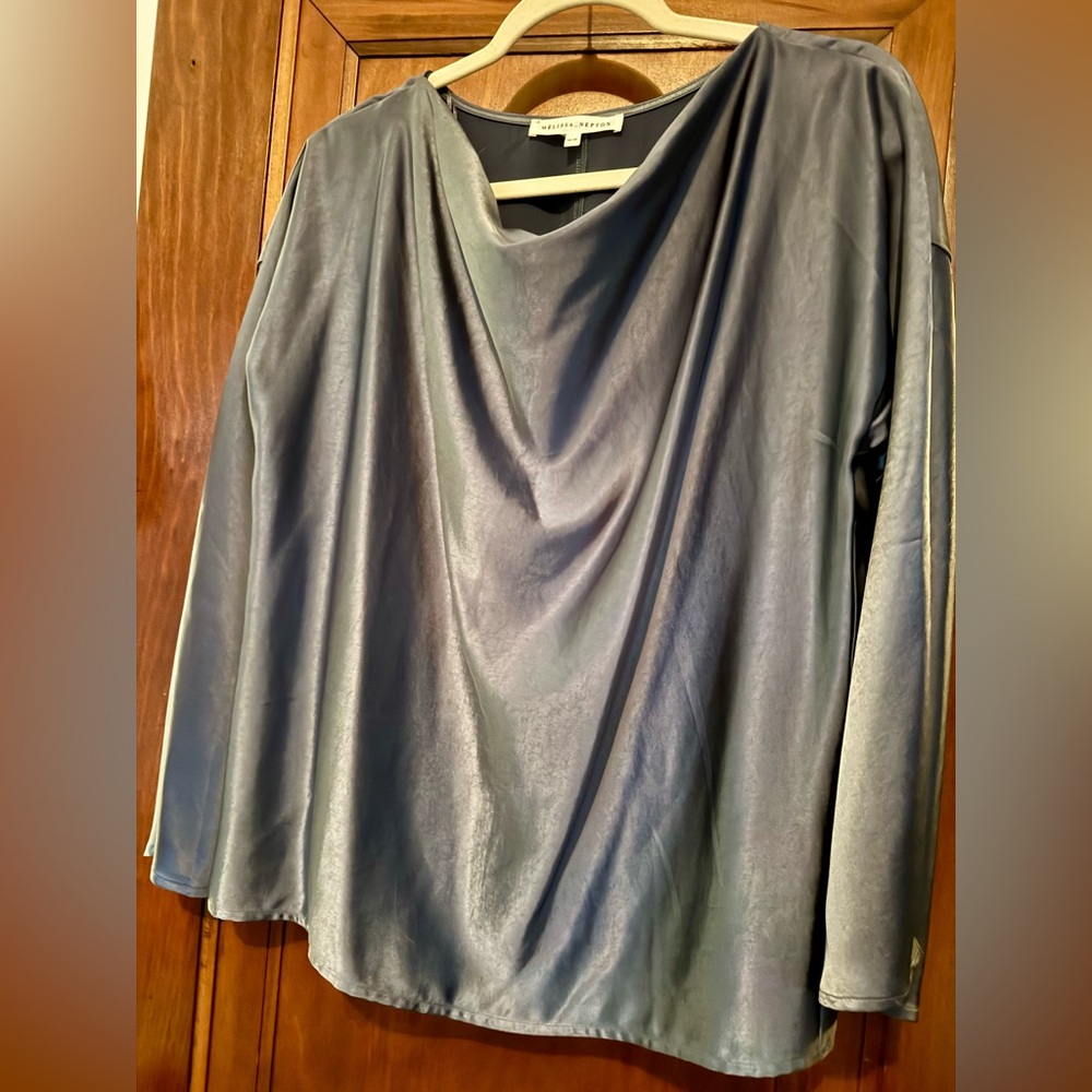 MELISSA NEPTON Shimmering Gray Blouse